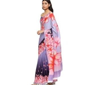 Women's Bishnupuri Katan Silk Meenakari Baluchari Swarnachari Bengal Saree Coral Pink