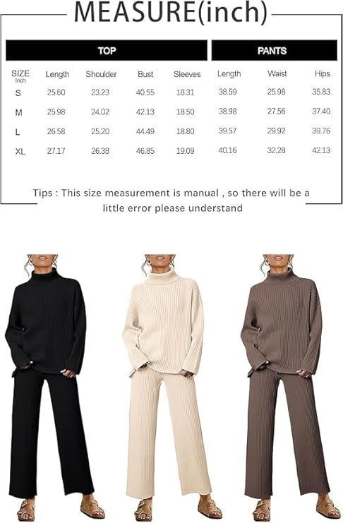 Women’s Winter Woolen Turtleneck Sweater with Pajama | Warm Winter Wear Cord Set | Woolen Tracksuit Loungewear Set - Image 5