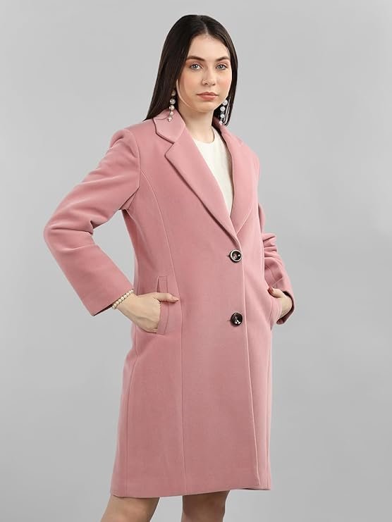 Women Winter Long Overcoat with Wool blend and Comfort fit - Image 3
