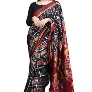 Paul White Banarasi Silk Embroidered Women Saree with Blouse piece