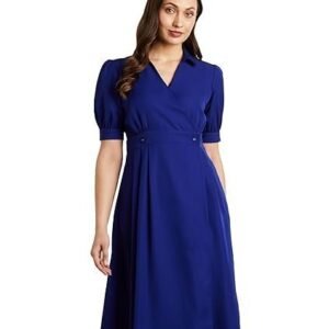 Premium Women's 'Desk-to-Dinner' Fit & Flare Wrap Dress (Midi Length | Stylish)