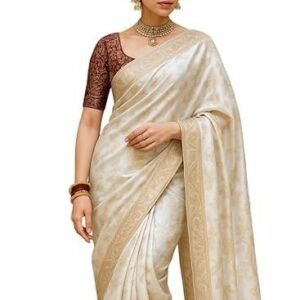 Women's Regular Wear Satin Silk Pre Pleated Heavy Saree with Blouse For Festival, Party, Wedding,farewell, fuction saree