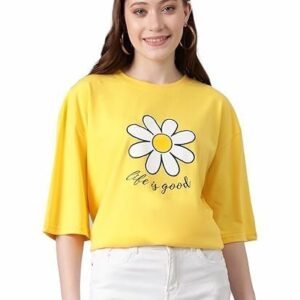 Women’s Solid Slim Fit T-Shirt – Classic Round Neck, Stretchable Cotton Tee