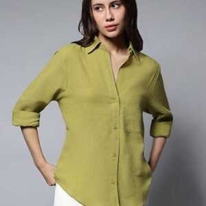 Regular Fit Abstract Print V-Neck Top | Gathered Sleeves | Casual & Semi-Formal Wear | Stylish Tunic for Office, Brunch