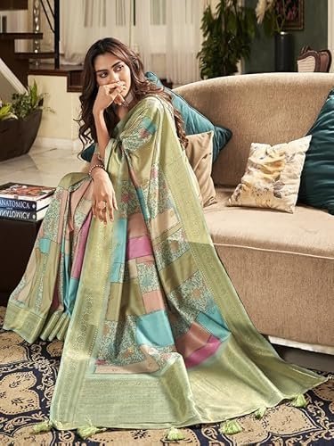 Women's Chiffon Embellished Saree With Unstitched Blouse Piece(SILVER29001_TFH_Parent) - Image 3