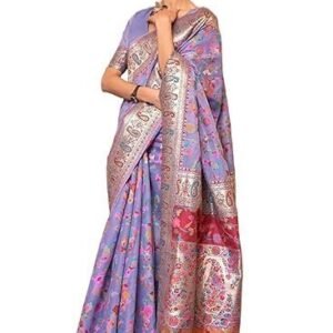 Women's Silk Kanjivaram Kanchipuram Saree With Blouse Piece