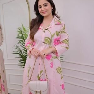 Women's Cotton Printed Floral Straight Kurta with Palazzo Pants and Dupatta