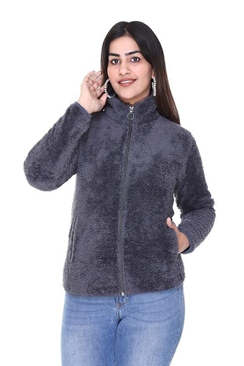 Women's Fur Hooded Neck Sweatshirt - Image 6