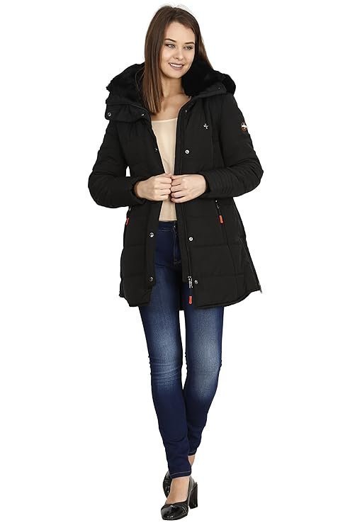Women's Nylon Jacket Water Proof Full-Sleeved Winter Jacket with Hood for Minus Degree - Image 2