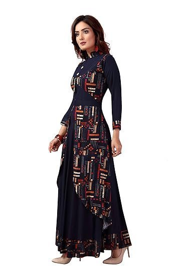 textiles Women Rayon A-Line Long Kurti(M-2082) - Image 4
