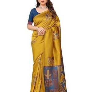 FASHION Women's Chiffon Floral Printed Saree with Blouse Piece