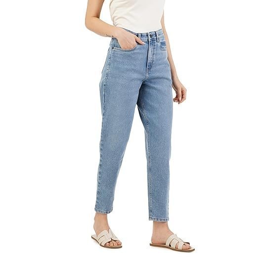 Women's Stretchable Barrel Fit Jeans - High-Rise | Lightweight | Classic 5 Pocket Styling - Image 4