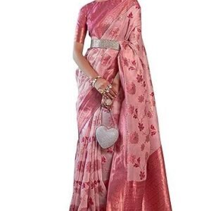 Women's Banarasi Saree Pure Kanjivaram Silk Saree Soft new ladies 2023 Design Wear Pattu Sarees Latest Cotton Party Sari collections With Blouse Piece for Wedding sadi (SAM PARI-113)