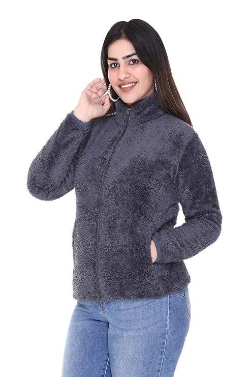 Women's Fur Hooded Neck Sweatshirt - Image 5