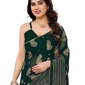 Women's Paithani Silk Blend Woven Saree With Blouse Piece