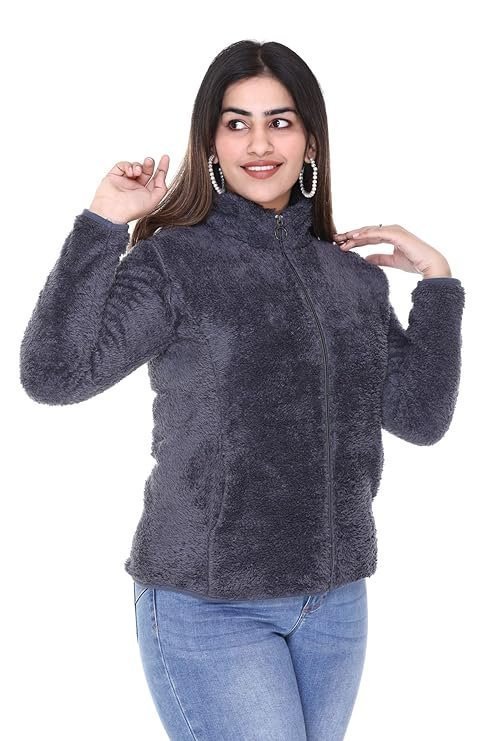 Women's Fur Hooded Neck Sweatshirt - Image 4