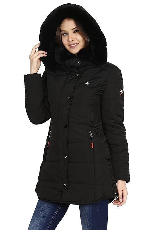 Women's Nylon Jacket Water Proof Full-Sleeved Winter Jacket with Hood for Minus Degree - Image 6