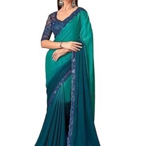 Silk Blend Woven Design Saree With Blouse Piece
