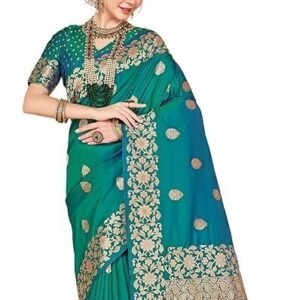 Women's Pure Kanjivaram Silk Saree Saree With Jacquard Work 6 Yard Length and Unstiched Blouse Piece