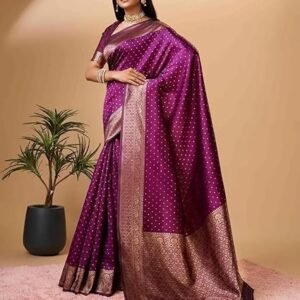 Women's kanjivaram banarasi silk saree for festival Wedding silk with rich pallu Design sarees for women with Unstitched blouse piece