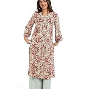 Rayon Solid Plain Straight Kurti