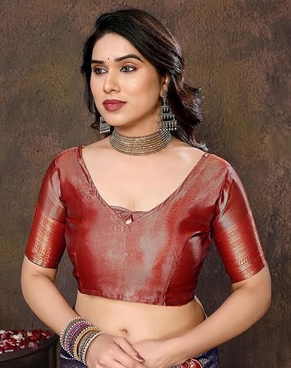 Women's Georgette Bandhani Printed Sequence Embroidery Lace Saree With Unstitched Blouse Piece - Image 3