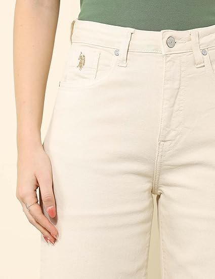 Mom Fit Jeans I Denim Ankle Length Stretchable Pant with Curved Pocket I Clean Solid High Waist Loose Fit Pants I Stylish & Trendy Look I for Office Party Home Girls & Women - Image 5