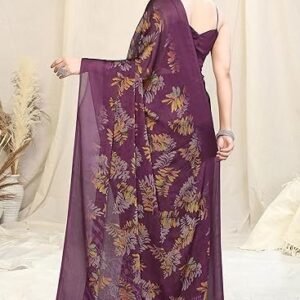 FASHION Women's Latest Chiffon Batik Printed Saree with Blouse Piece